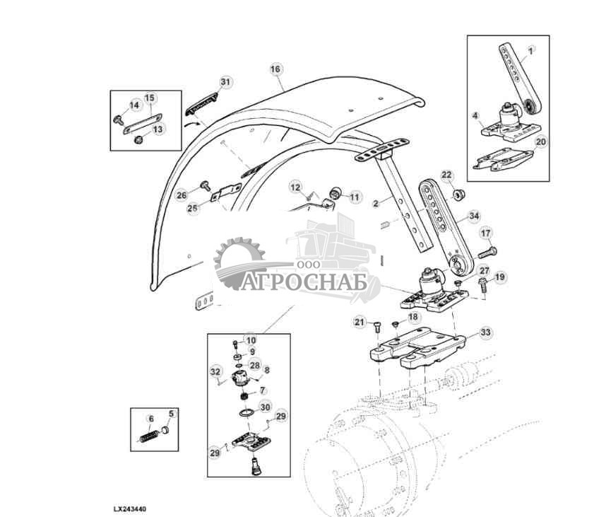ПОВОРОТНЫЕ ПЕРЕДНИЕ КРЫЛЬЯ (МОСТ MFWD ШИРИНОЙ 370, 420, 480, 540, 620 MM) 